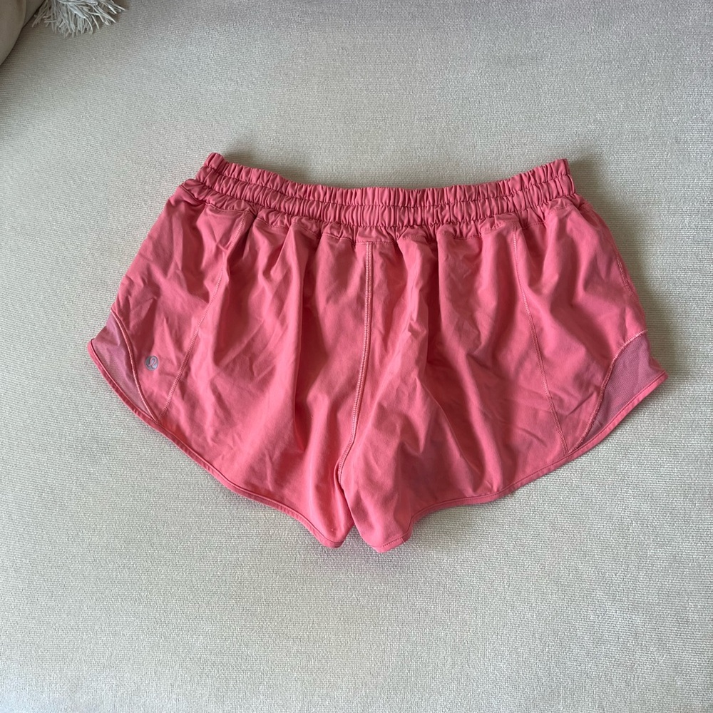 lululemon Hotty Hot Shorts Low-Rise, Size 10, 2.5” inseam, Raspberry Cream - Picture 2 of 4